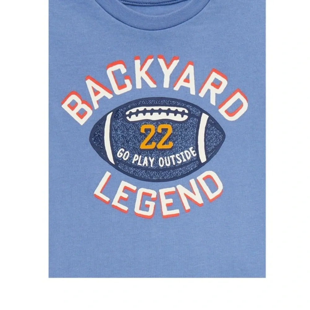 Little boy’s 2piece‎ Blue T-shirt & gray Backyard legend shorts set size 7 new